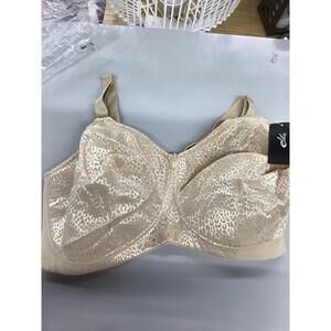 Elila womens wirefree mesh bra size 42G nude cheetah new from HSN